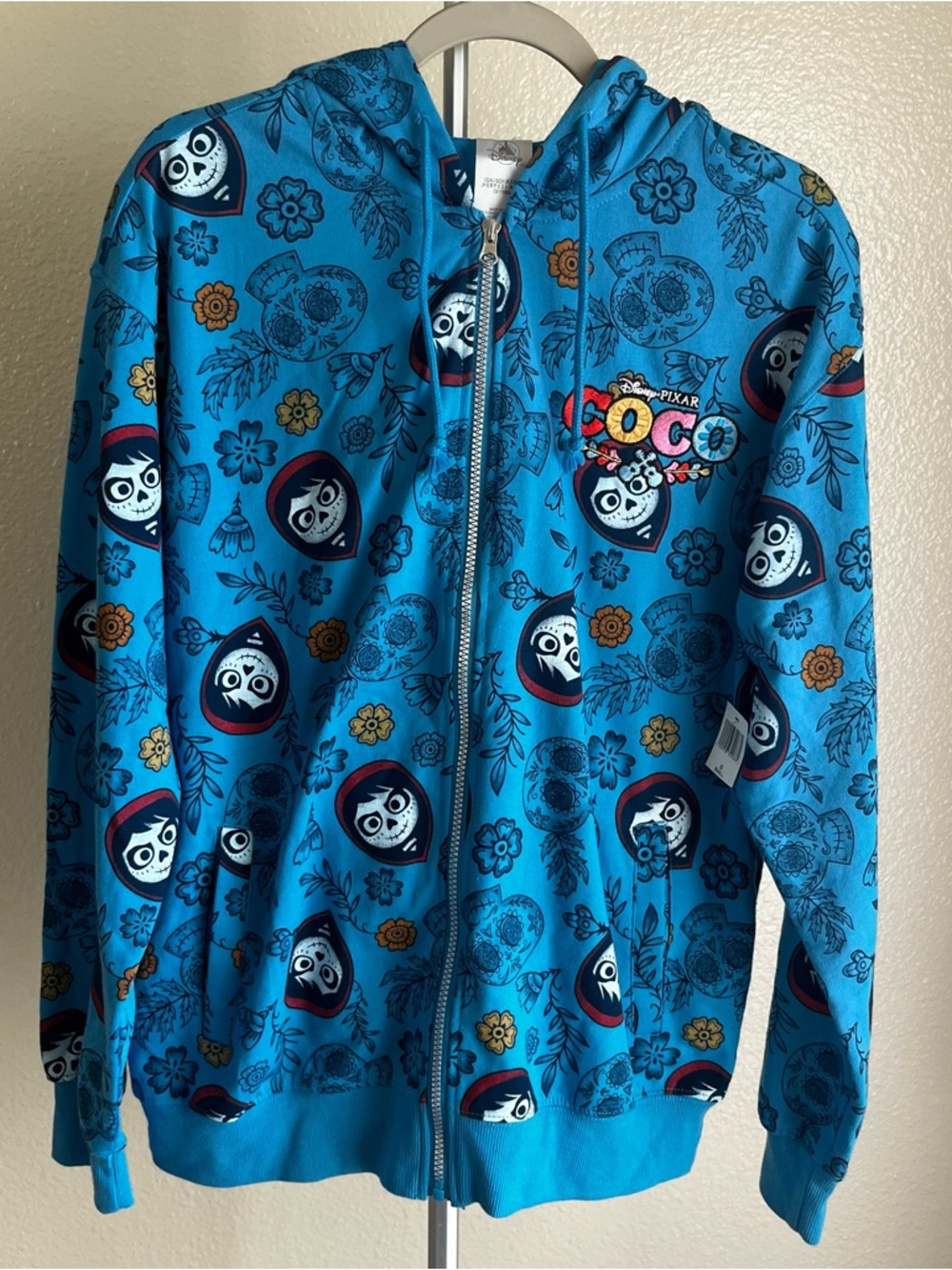 Disney Pixar Coco Blue Zip-Up Hoodie Size S NWT
